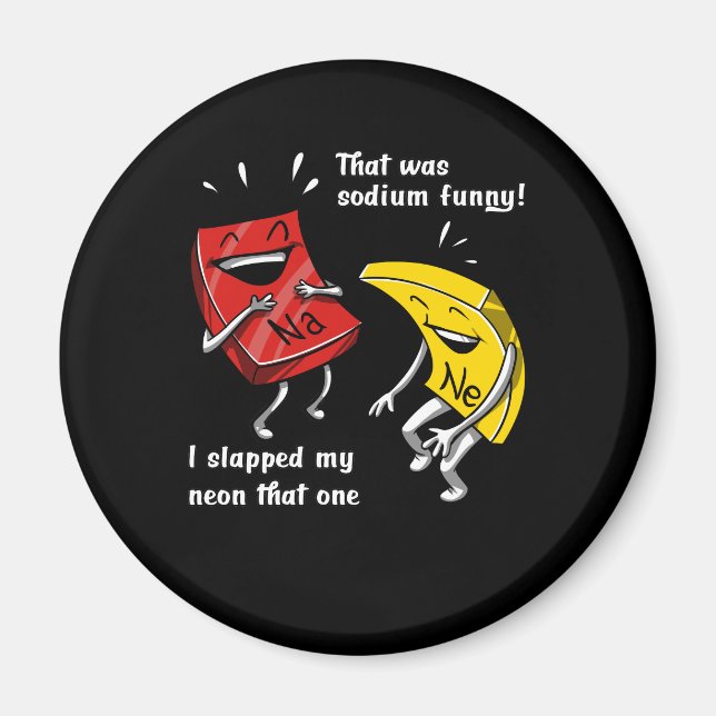 Kemikalie som var natriumnuny Science Joke Magnet (Framsidan)