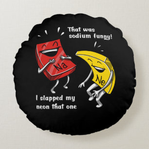 Kemikalie som var natriumnuny Science Joke Rund Kudde