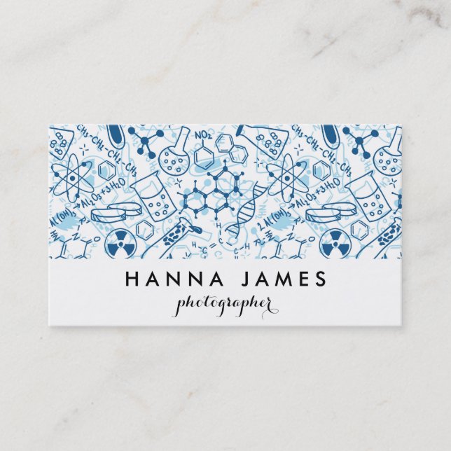 Kemikaliedoodle Pad Teckning Personlig Text Visitkort (Framsida)