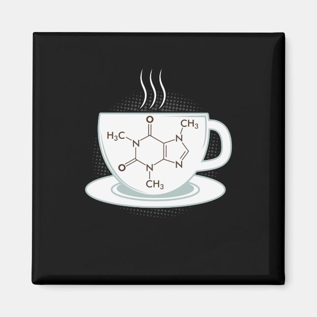 Kemikaliemisk koffeinmolekyl magnet (Framsidan)