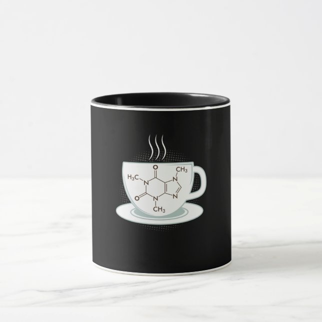 Kemikaliemisk koffeinmolekyl mugg (Center)