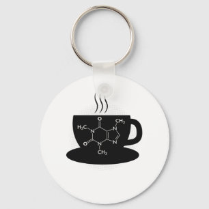 Kemikaliemisk koffeinmolekyl nyckelring