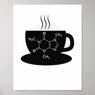 Kemikaliemisk koffeinmolekyl poster