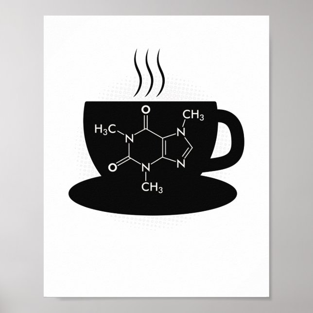Kemikaliemisk koffeinmolekyl poster (Framsidan)