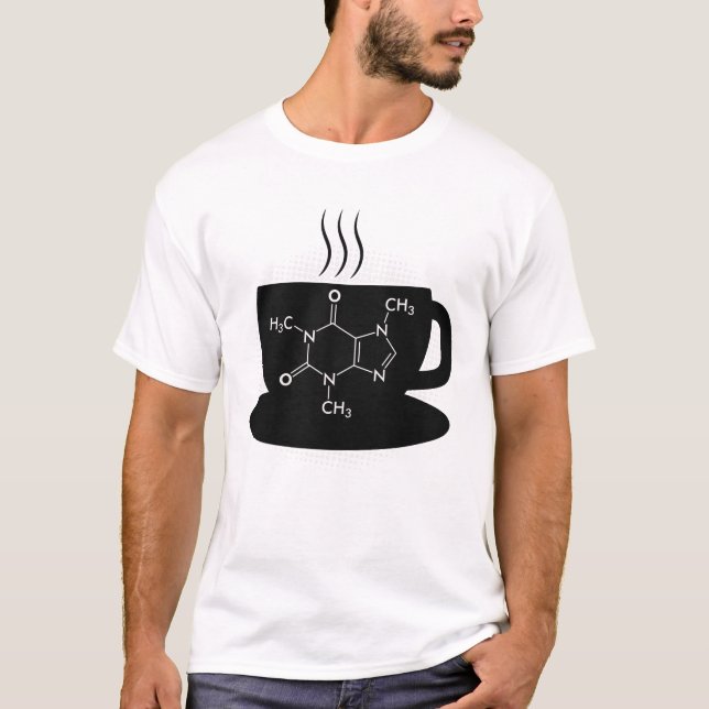 Kemikaliemisk koffeinmolekyl t shirt (Framsida)