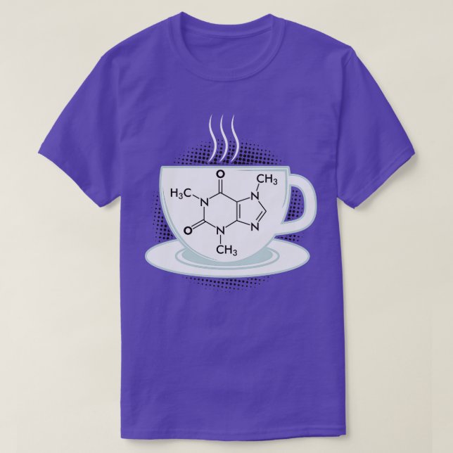 Kemikaliemisk koffeinmolekyl t shirt (Design framsida)