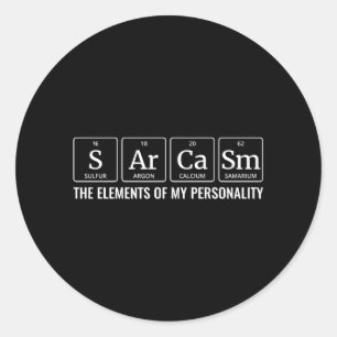 Kemikalier Periodic Bord Sarcasm Personality Runt Klistermärke