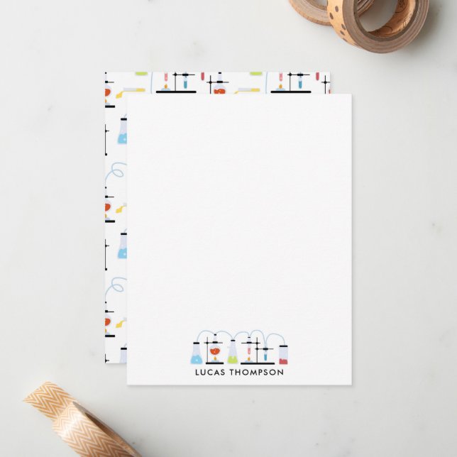 Kemikalietekniska testtuber Lab School Subjekt Anteckningskort (Fram/Back In Situ)