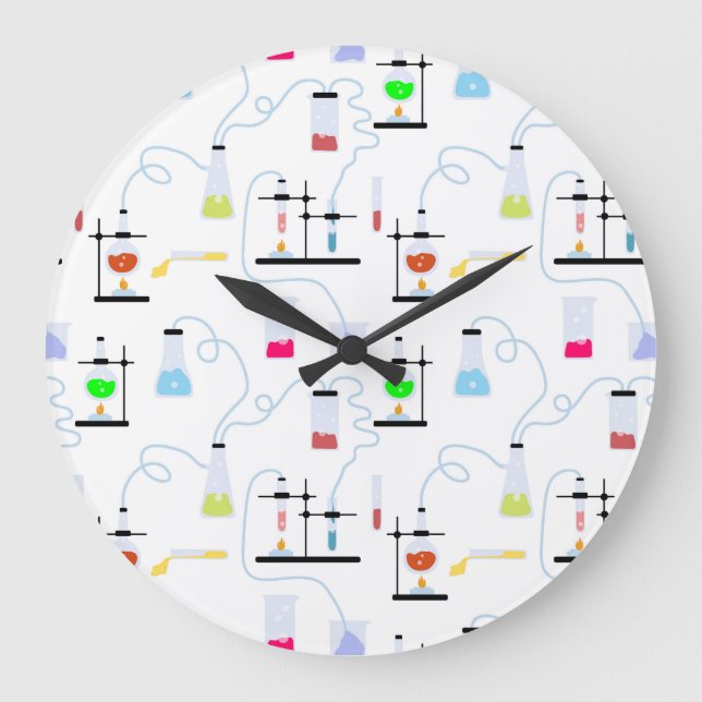 Kemikalietekniska testtuber Lab School Subjekt Stor Klocka (Framsida)