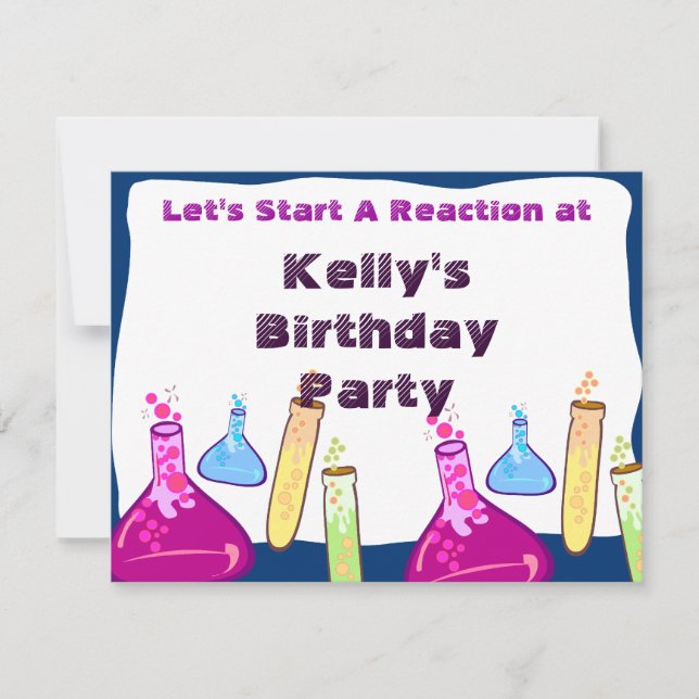 Kemikalieuppsättning Party Inbjudningar (Framsida)