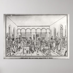 Kemilaboratorium av Baron Justus von Liebig Poster