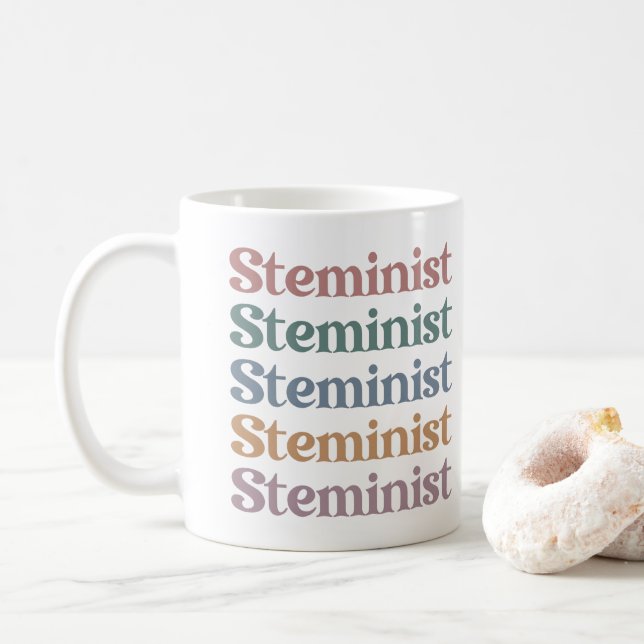 Keministiska Retro- kvinnor i STEM- M Kaffemugg (Med munk)