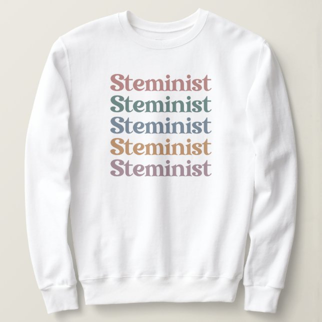 Keministiska Retro- kvinnor i STEM- M T Shirt (Design framsida)