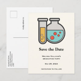 Kemiprovrör och bägare meddelande vykort