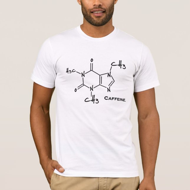 Kemisk Caffiene molekyl (strukturera), T Shirt (Framsida)