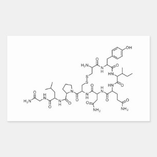Kemisk formel för kärlek oxytocin inslag s rektangulärt klistermärke