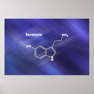 Kemisk formel för serotoninhormon poster