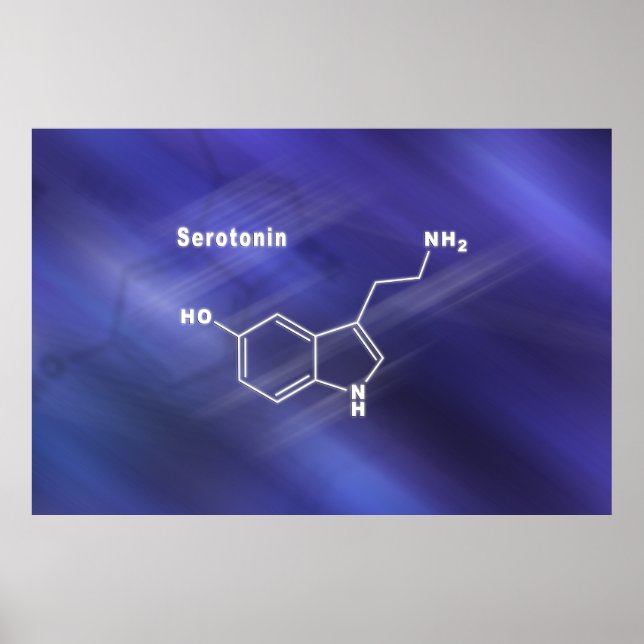 Kemisk formel för serotoninhormon poster (Framsidan)