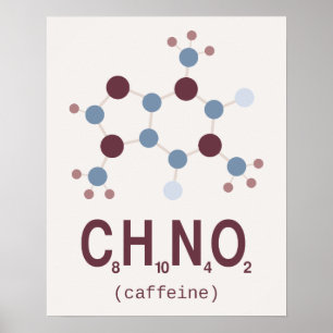 Kemisk koffeinformel poster