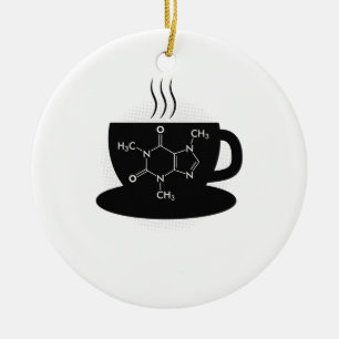 Kemisk koffeinmolekyl julgransprydnad keramik