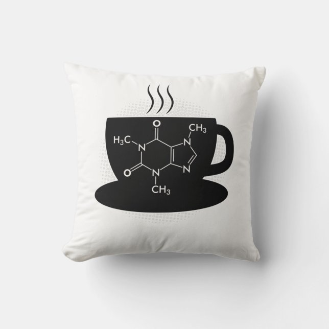 Kemisk koffeinmolekyl kudde (Framsida)