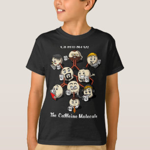 Kemisk koffeinmolekyl rolig vetenskap nörd kaffe t shirt