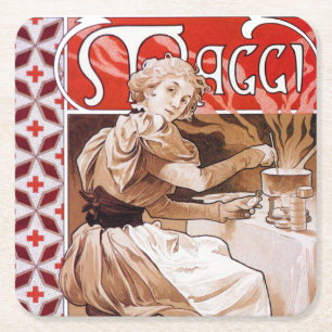 Kemisk kokning, Alphonse Mucha Underlägg Papper Kvadrat