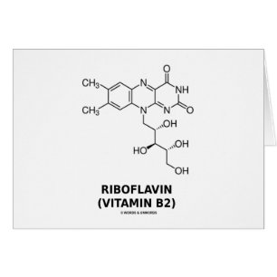 Kemisk molekyl för Riboflavin (vitamin B2) Hälsningskort