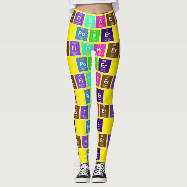 Kemisk periodisk bord i inslag: FlOWEr PoWEr Leggings (Framsida)
