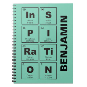 Kemisk periodisk bord i inslag: InSPIRaTiON Anteckningsbok Med Spiral