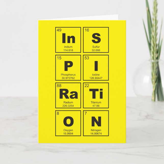 Kemisk periodisk bord i inslag: InSPIRaTiON Kort (Framsida)