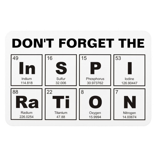Kemisk periodisk bord i inslag: InSPIRaTiON Magnet (Horisontell)