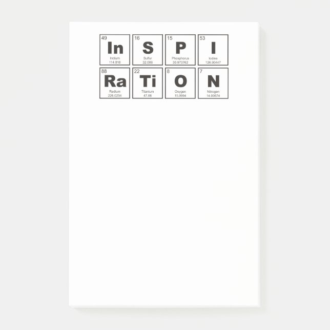 Kemisk periodisk bord i inslag: InSPIRaTiON Post-it Block (Framsida)