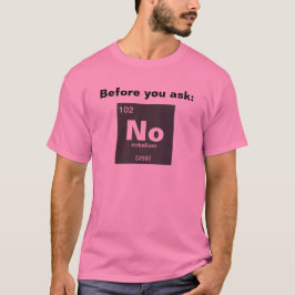 Kemisk periodisk bord i inslag: Nej Tee Shirt