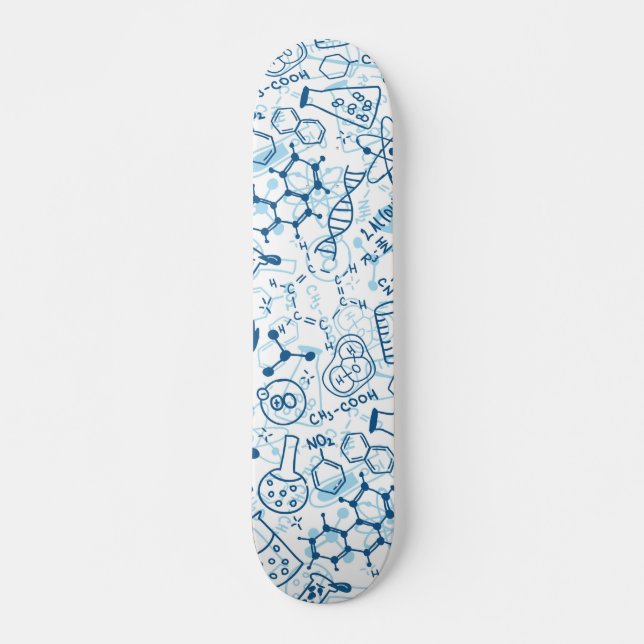 Kemisk vetenskap Doodle Teckning Mini Skateboard Bräda 18,5 Cm (Framsida)