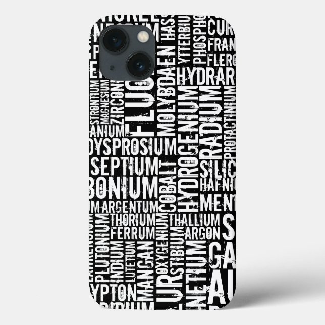 Kemiska element... Skuren trä iPhone-fodral (Baksida)