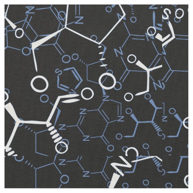 Kemiska formelpresentationer tyg (Närbild)
