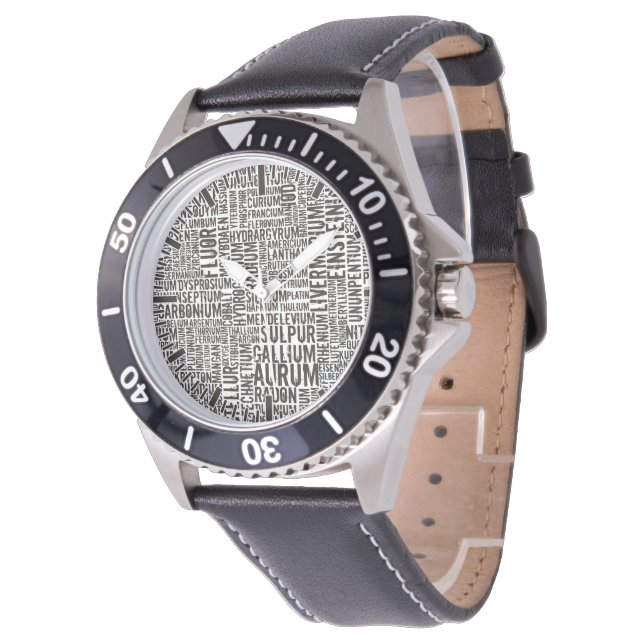 Kemiska grundämnen armbandsur (Vinklad)