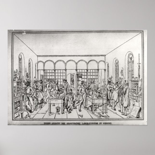 Kemiskt laboratorium i Baron Justus von Liebig Poster (Framsidan)