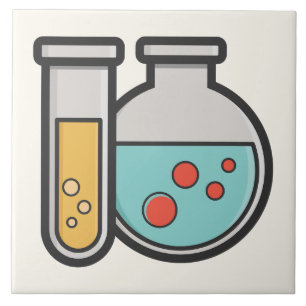 Kemiskt teströr och bägare kakelplatta
