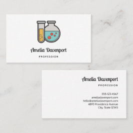 Kemiskt teströr och bägare visitkort