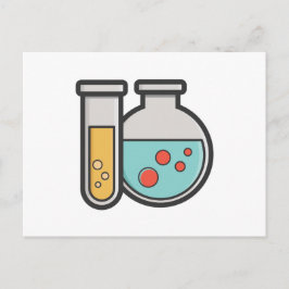 Kemiskt teströr och bägare vykort