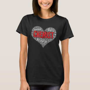 Kemist Hjärtformad Ordmoln Kemi T Shirt