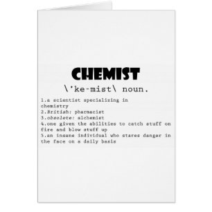 Kemistdefinition Hälsningskort