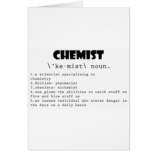 Kemistdefinition Hälsningskort (Framsidan)