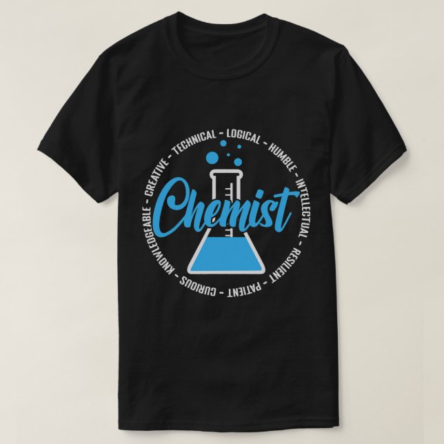 Kemistisk jobbkemi, kemisk labbassistent 1 t shirt (Design framsida)
