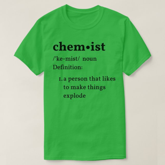 Kemistisk lustig ordlista t shirt (Design framsida)