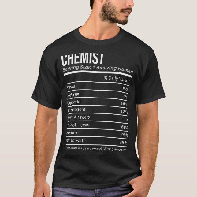 Kemistiska näringsvärden Näringsvärdesfakta T Shirt (Framsida)