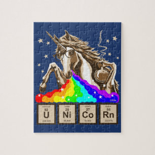 Kemiunicornen pukes regnbågen pussel