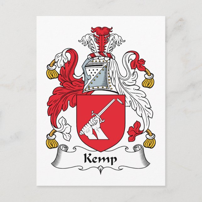 Kemp Family Crest Vykort (Framsida)